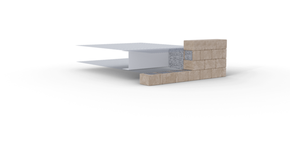 Estructura de bloques Fortrac - Varios diseños de bloques de hormigón - Huesker Bauprojekte
