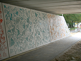 Diseño mural creativo: panel Fortrac con pintura impresionante