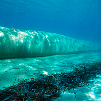 Vista lateral subacuática de un tubo SoilTain