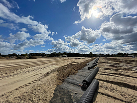 Instalación de la geomalla Basetrac Grid en suelos con baja capacidad portante