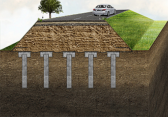 Innovación en la construcción de presas: refuerzo por encima de los apoyos verticales